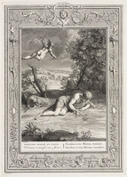 KG 12626
          <br/>
          Tempel der Muzen: Narcissus in een bloem veranderd.
          <br/>
          <em>Picart, Bernard (1673-1733)</em>